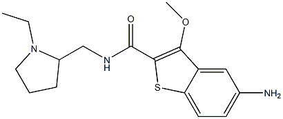 5-Amino-N-[(1-ethylpyrrolidin-2-yl)methyl]-3-methoxybenzo[b]thiophene-2-carboxamide Struktur