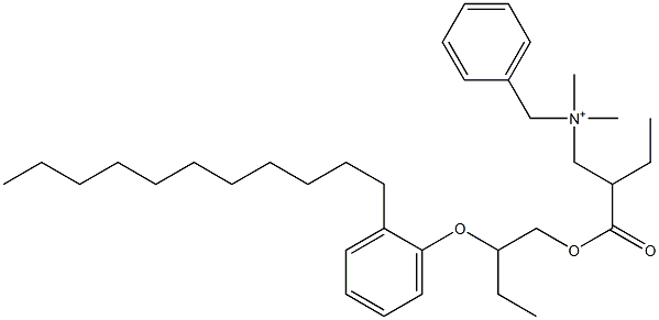 N,N-Dimethyl-N-benzyl-N-[2-[[2-(2-undecylphenyloxy)butyl]oxycarbonyl]butyl]aminium Struktur