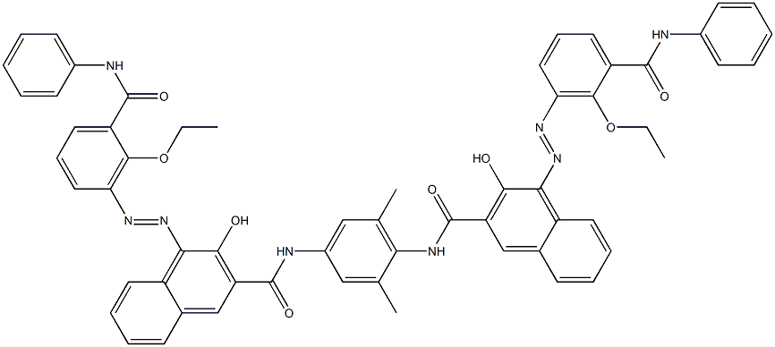 N,N'-(2,6-Dimethyl-1,4-phenylene)bis[4-[[6-ethoxy-5-(phenylcarbamoyl)phenyl]azo]-3-hydroxy-2-naphthalenecarboxamide] Struktur