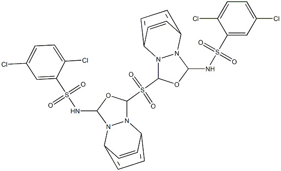 N,N'-[Sulfonylbis[4,1-phenylene(1,3,4-oxadiazole-5,2-diyl)]]bis(2,5-dichlorobenzenesulfonamide) Struktur