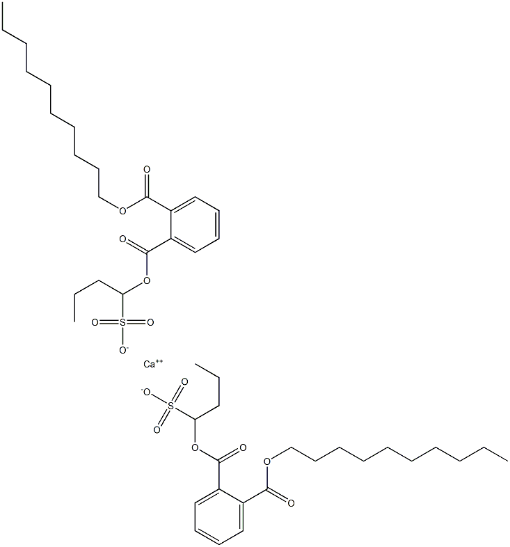 Bis[1-[(2-decyloxycarbonylphenyl)carbonyloxy]butane-1-sulfonic acid]calcium salt Struktur