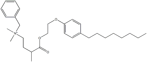 N,N-Dimethyl-N-benzyl-N-[3-[[2-(4-octylphenyloxy)ethyl]oxycarbonyl]butyl]aminium Struktur