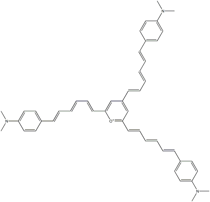 2,4,6-Tris[4-[4-(dimethylamino)styryl]-1,3-butadienyl]pyrylium Struktur