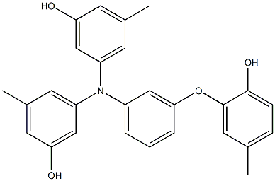 N,N-Bis(3-hydroxy-5-methylphenyl)-3-(2-hydroxy-5-methylphenoxy)benzenamine Struktur