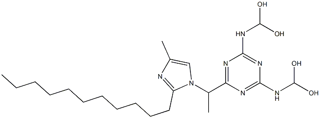 [6-[1-(4-Methyl-2-undecyl-1H-imidazol-1-yl)ethyl]-1,3,5-triazine-2,4-diylbisimino]bis(methanediol) Struktur