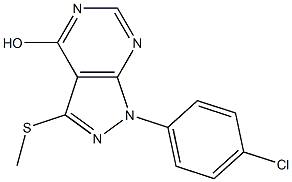 3-Methylthio-1-(4-chlorophenyl)-1H-pyrazolo[3,4-d]pyrimidin-4-ol Struktur