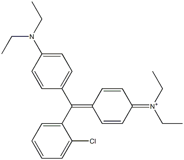 N-[4-[(2-Chlorophenyl)[4-(diethylamino)phenyl]methylene]-2,5-cyclohexadien-1-ylidene]-N-ethylethanaminium Struktur