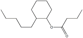 Butanoic acid 2-pentylcyclohexyl ester Struktur