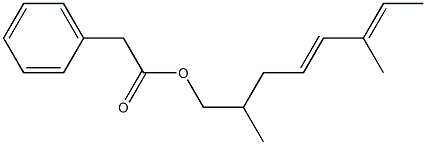 Phenylacetic acid 2,6-dimethyl-4,6-octadienyl ester Struktur