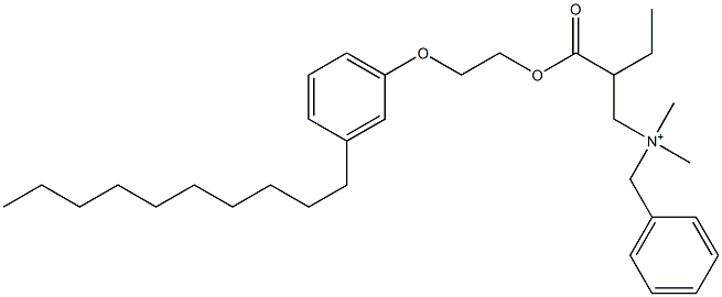 N,N-Dimethyl-N-benzyl-N-[2-[[2-(3-decylphenyloxy)ethyl]oxycarbonyl]butyl]aminium Struktur