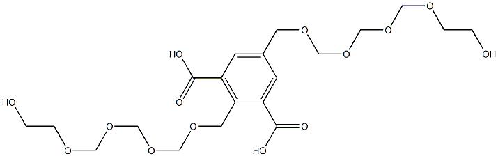 2,5-Bis(10-hydroxy-2,4,6,8-tetraoxadecan-1-yl)isophthalic acid Struktur