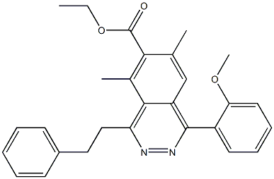 1-(2-Methoxyphenyl)-4-(2-phenylethyl)-5,7-dimethylphthalazine-6-carboxylic acid ethyl ester Struktur