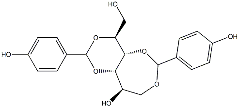 1-O,4-O:3-O,5-O-Bis(4-hydroxybenzylidene)-L-glucitol Struktur