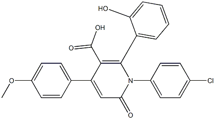 1-(4-Chlorophenyl)-6-(2-hydroxyphenyl)-4-(4-methoxyphenyl)-2-oxo-1,2-dihydropyridine-5-carboxylic acid Struktur