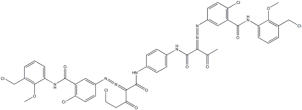 3,3'-[2-(Chloromethyl)-1,4-phenylenebis[iminocarbonyl(acetylmethylene)azo]]bis[N-[3-(chloromethyl)-2-methoxyphenyl]-6-chlorobenzamide] Struktur