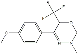 3-Methyl-5-(4-methoxyphenyl)-6-(trifluoromethyl)-3,6-dihydro-2H-1,3,4-oxadiazine Struktur