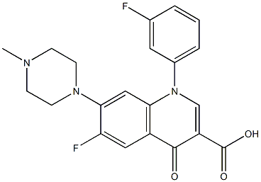 6-Fluoro-1-(3-fluorophenyl)-1,4-dihydro-7-(4-methyl-1-piperazinyl)-4-oxoquinoline-3-carboxylic acid Struktur