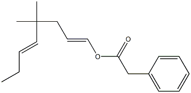 Phenylacetic acid 4,4-dimethyl-1,5-octadienyl ester Struktur