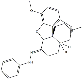 17-Methyl-3-methoxy-6-(2-phenylhydrazono)-4,5-epoxymorphinan-14-ol Struktur