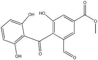 3-Formyl-5-hydroxy-4-(2,6-dihydroxybenzoyl)benzoic acid methyl ester Struktur