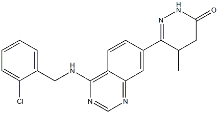 4,5-Dihydro-5-methyl-6-[4-(2-chlorobenzylamino)quinazolin-7-yl]pyridazin-3(2H)-one Struktur