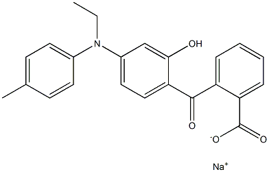 o-[4-(N-Ethyl-p-toluidino)-2-hydroxybenzoyl]benzoic acid sodium salt Struktur