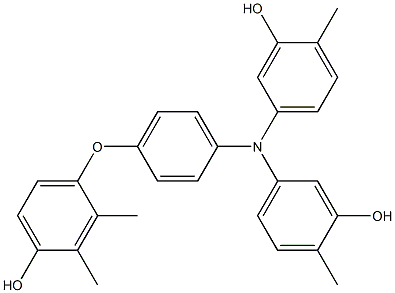 N,N-Bis(3-hydroxy-4-methylphenyl)-4-(4-hydroxy-2,3-dimethylphenoxy)benzenamine Struktur