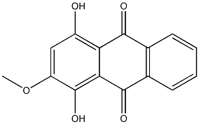 2-Methoxy-1,4-dihydroxy-9,10-anthraquinone Struktur