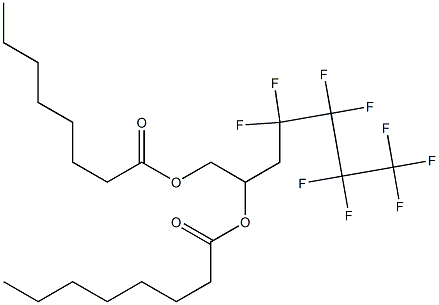 Dioctanoic acid 4,4,5,5,6,6,7,7,7-nonafluoro-1,2-heptanediyl ester Struktur