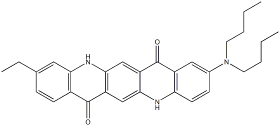 2-(Dibutylamino)-10-ethyl-5,12-dihydroquino[2,3-b]acridine-7,14-dione Struktur