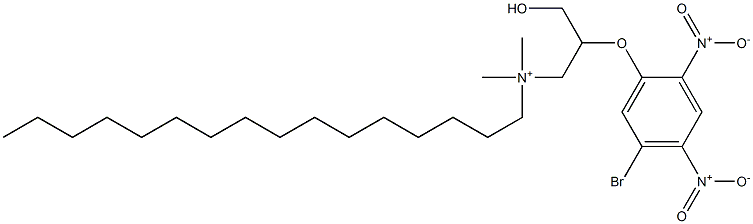 Dimethylhexadecyl[3-hydroxy-2-(2,4-dinitro-5-bromophenoxy)propyl]aminium Struktur