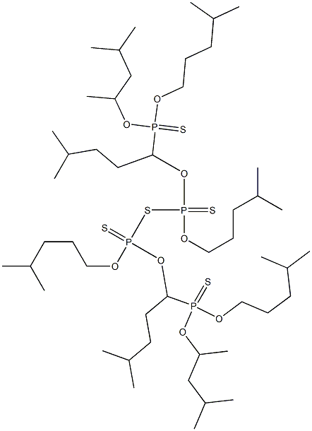 [1,3-Dimethylbutoxy(4-methylpentyloxy)phosphinothioyl][bis(4-methylpentyloxy)phosphinothioyl] sulfide Struktur