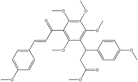 3-(4-Methoxyphenyl)-3-[2,4,5,6-tetramethoxy-3-[3-(4-methoxyphenyl)-1-oxo-2-propenyl]phenyl]propionic acid methyl ester Struktur