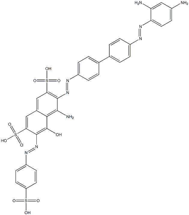 4-Amino-3-[[4'-[(2,4-diaminophenyl)azo][1,1'-biphenyl]-4-yl]azo]-5-hydroxy-6-[(4-sulfophenyl)azo]-2,7-naphthalenedisulfonic acid Struktur