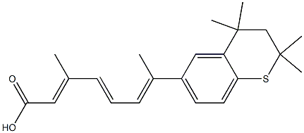 (2E,4E,6E)-7-[(3,4-Dihydro-2,2,4,4-tetramethyl-2H-1-benzothiopyran)-6-yl]-3-methyl-2,4,6-octatrienoic acid Struktur