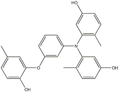 N,N-Bis(3-hydroxy-6-methylphenyl)-3-(2-hydroxy-5-methylphenoxy)benzenamine Struktur