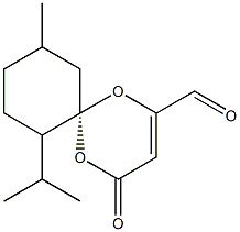 (6S)-7-Isopropyl-10-methyl-2-formyl-1,5-dioxaspiro[5.5]undec-2-en-4-one Struktur