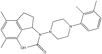 2,3-Dihydro-3-[[4-(2,3-dimethylphenyl)-1-piperazinyl]acetylamino]-5,7-dimethyl-1H-inden-4-ol Struktur