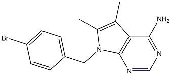 4-Amino-5,6-dimethyl-7-(4-bromobenzyl)-7H-pyrrolo[2,3-d]pyrimidine Struktur