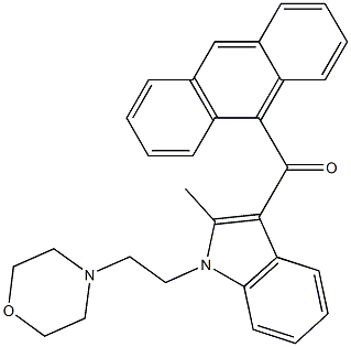 3-[(Anthracen-9-yl)carbonyl]-2-methyl-1-(2-morpholinoethyl)-1H-indole Struktur