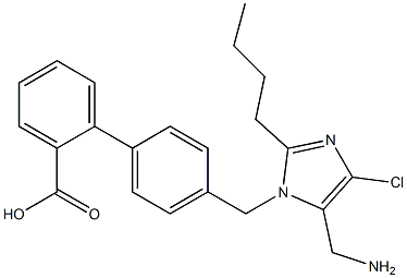 4'-[[2-Butyl-4-chloro-5-aminomethyl-1H-imidazol-1-yl]methyl]-1,1'-biphenyl-2-carboxylic acid Struktur