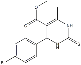 6-Methyl-4-(4-bromophenyl)-2-thioxo-1,2,3,4-tetrahydropyrimidine-5-carboxylic acid methyl ester Struktur