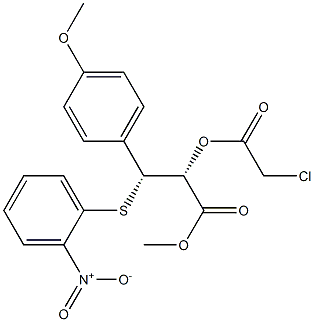 (2R,3R)-2-(Chloroacetoxy)-3-(4-methoxyphenyl)-3-(2-nitrophenylthio)propanoic acid methyl ester Struktur