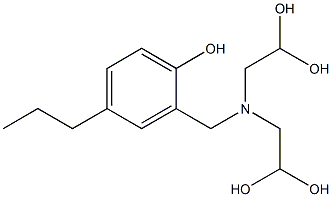 2-[Bis(2,2-dihydroxyethyl)aminomethyl]-4-propylphenol Struktur