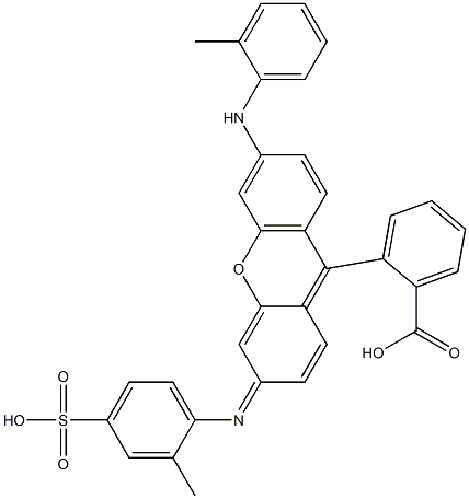 2-[6-[(2-Methylphenyl)amino]-3-[(2-methyl-4-sulfophenyl)imino]-3H-xanthen-9-yl]benzoic acid Struktur