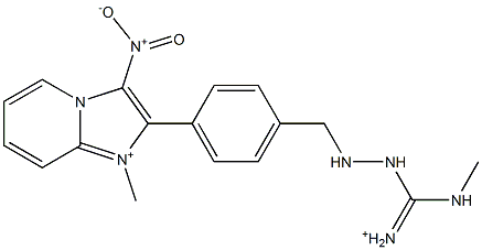 1-Methyl-3-nitro-2-[4-[2-[iminio(methylamino)methyl]hydrazinomethyl]phenyl]imidazo[1,2-a]pyridin-1-ium Struktur