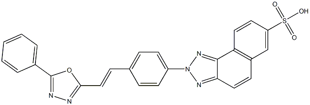 2-[4-[2-(5-Phenyl-1,3,4-oxadiazol-2-yl)vinyl]phenyl]-2H-naphtho[1,2-d]triazole-7-sulfonic acid Struktur