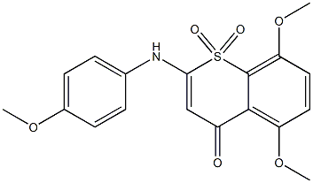 5,8-Dimethoxy-2-(4-methoxyphenylamino)-4-oxo-4H-1-benzothiopyran 1,1-dioxide Struktur