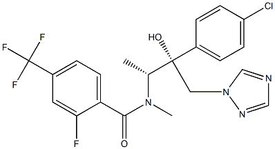 N-[(1R,2R)-2-(4-Chlorophenyl)-2-hydroxy-1-methyl-3-(1H-1,2,4-triazol-1-yl)propyl]-N-methyl-2-fluoro-4-(trifluoromethyl)benzamide Struktur