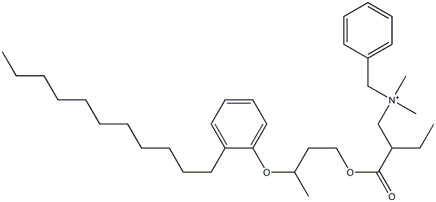 N,N-Dimethyl-N-benzyl-N-[2-[[3-(2-undecylphenyloxy)butyl]oxycarbonyl]butyl]aminium Struktur